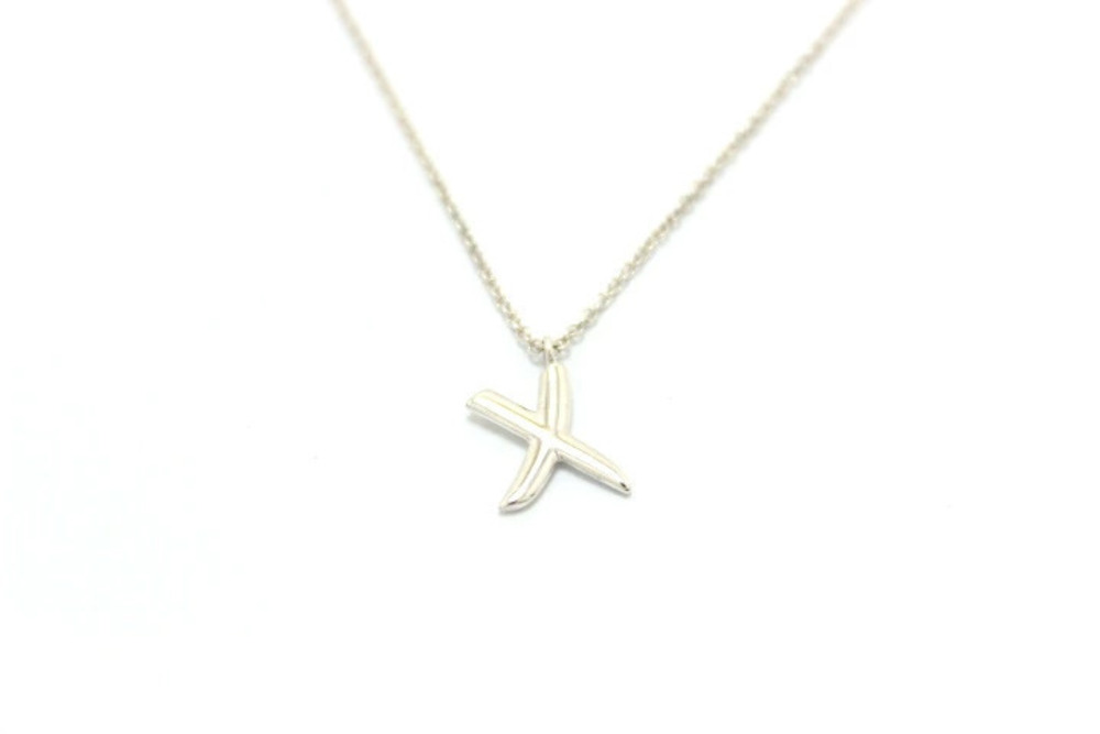 Tiffany Co Paloma Picasso Graffiti Kiss Necklace Sterling Silver